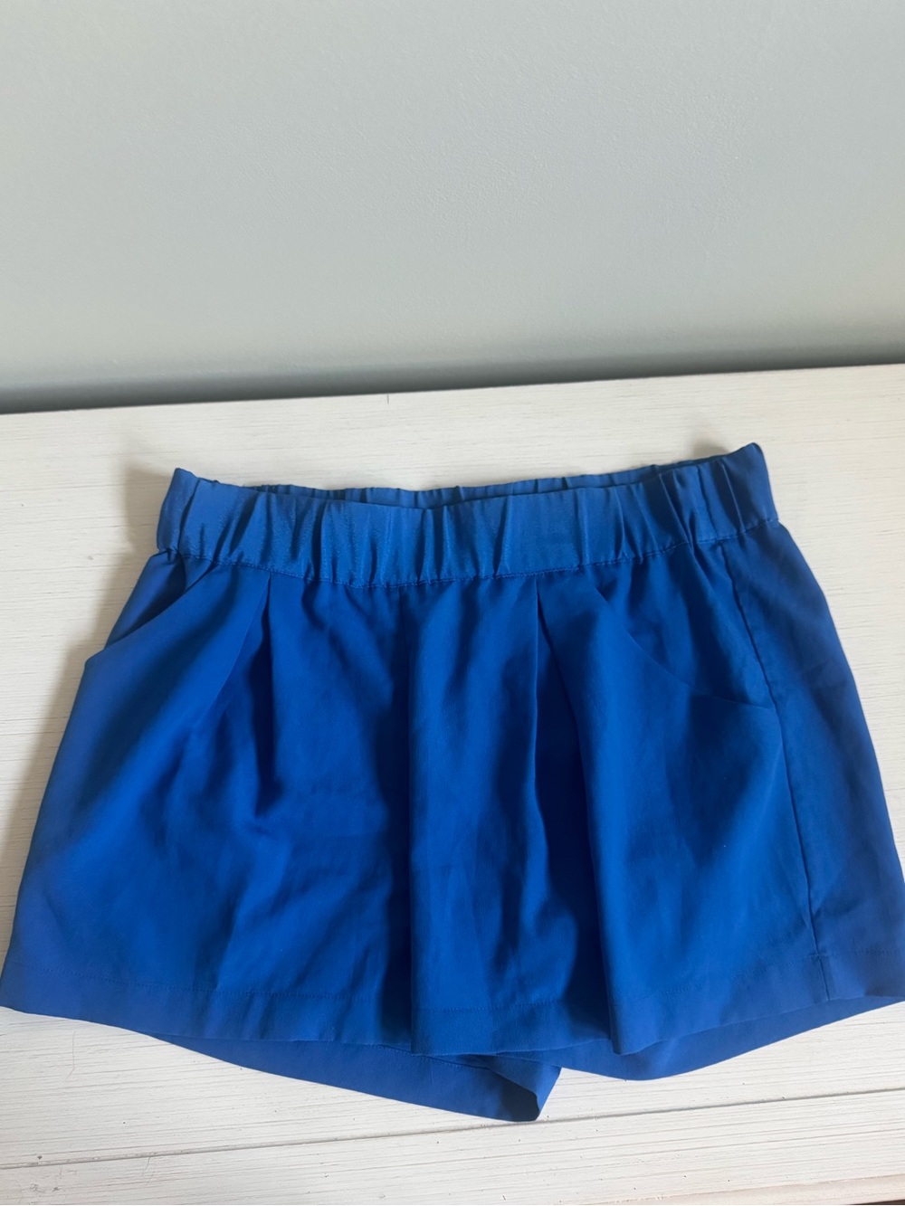 BCBGMaxAzria Bright Blue Elastic-Waist Shorts